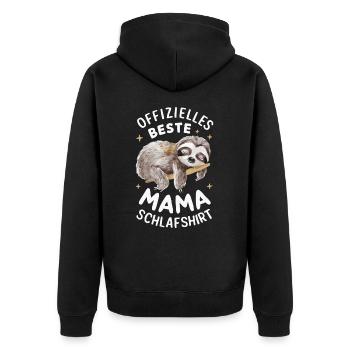 Faultier Faultiere Tier Schlafen Faul - Unisex Premium Bio Zip Hoodie - Schwarz - Hinten - Nico (187cm)