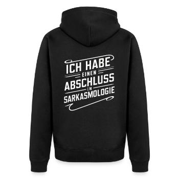 Sarcasme Ironie Drôle Paroles sarcastiques - Veste à capuche bio Premium Unisexe - noir - Dos - Nico (187cm)