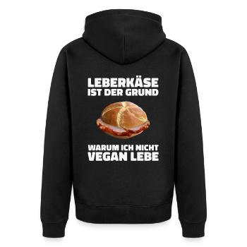Leberkäs Bayern Leberkas Semmel Fleischkäse - Veste à capuche bio Premium Unisexe - noir - Dos - Nico (187cm)