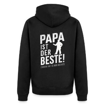 Dad Dad Father's Day - Unisex Premium Organic Zip Hoodie - black - Back - Nico (187cm)