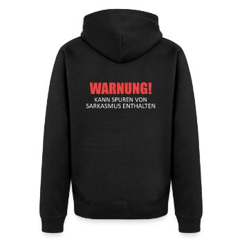 Sarcasme Ironie Drôle Paroles sarcastiques - Veste à capuche bio Premium Unisexe - noir - Dos - Nico (187cm)
