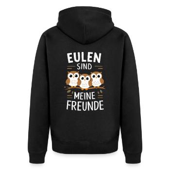 oiseau de nuit hibou hibou oiseau - Veste à capuche bio Premium Unisexe - noir - Dos - Nico (187cm)
