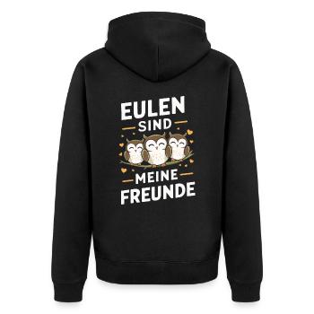 oiseau de nuit hibou hibou oiseau - Veste à capuche bio Premium Unisexe - noir - Dos - Nico (187cm)