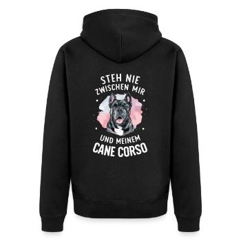 Chiens Cane Corso Italiano Chien - Veste à capuche bio Premium Unisexe - noir - Dos - Nico (187cm)