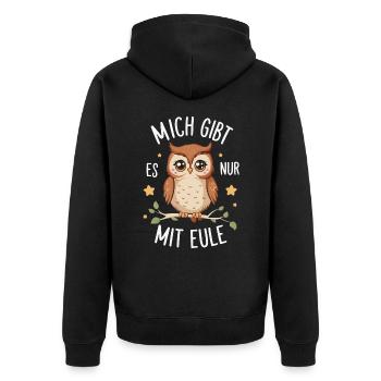 oiseau de nuit hibou hibou oiseau - Veste à capuche bio Premium Unisexe - noir - Dos - Nico (187cm)