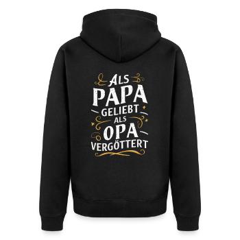 Dad Dad Father's Day - Unisex Premium Organic Zip Hoodie - black - Back - Nico (187cm)