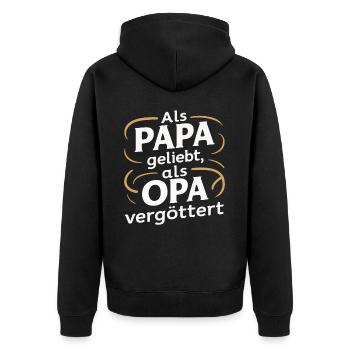 Dad Dad Father's Day - Unisex Premium Organic Zip Hoodie - black - Back - Nico (187cm)