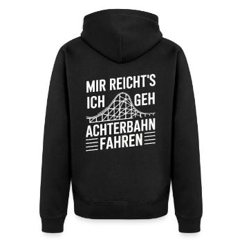 Roller Coaster Amusement Park Roller Coaster - Unisex Premium Organic Zip Hoodie - black - Back - Nico (187cm)