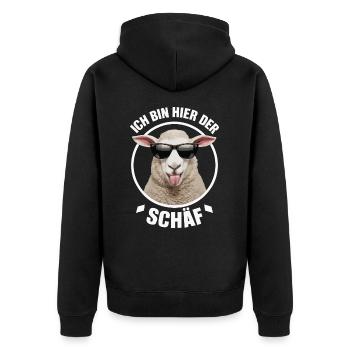 Sheep Sheep Herd Farm Farmer Shepherd - Unisex Premium Organic Zip Hoodie - black - Back - Nico (187cm)