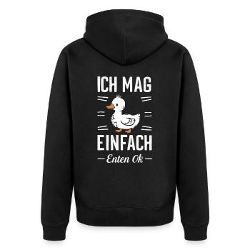 Mallard, Duck Birds, Duck, Dark Duck, Bird - Unisex Premium Organic Zip Hoodie - black - Back - Nico (187cm)