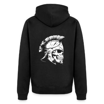 Crâne Spartiate Sparte - Veste à capuche bio Premium Unisexe - noir - Dos - Nico (187cm)