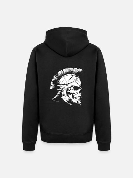 Spartan Skull Sparta - Unisex Premium Organic Zip Hoodie - black