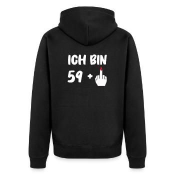 Birthday Gift 60 Years Birthday Child - Unisex Premium Organic Zip Hoodie - black - Back - Nico (187cm)