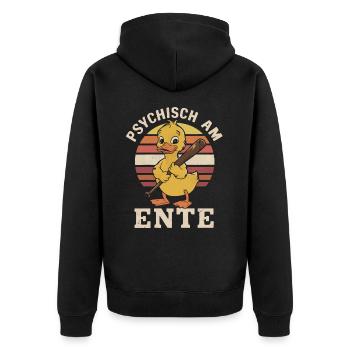 Mallard, Duck Birds, Duck, Dark Duck, Bird - Unisex Premium Organic Zip Hoodie - black - Back - Nico (187cm)