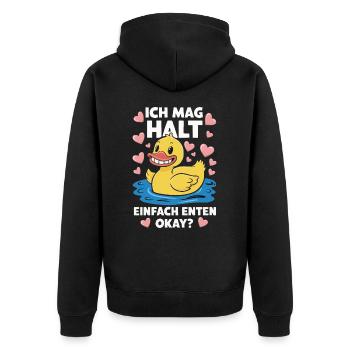 Mallard, Duck Birds, Duck, Dark Duck, Bird - Unisex Premium Organic Zip Hoodie - black - Back - Nico (187cm)