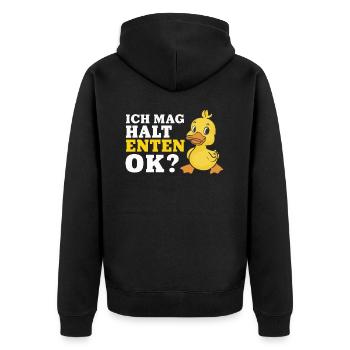 Mallard, Duck Birds, Duck, Dark Duck, Bird - Unisex Premium Organic Zip Hoodie - black - Back - Nico (187cm)