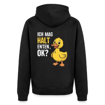 Mallard, Duck Birds, Duck, Dark Duck, Bird - Unisex Premium Organic Zip Hoodie - black - Back - Nico (187cm)
