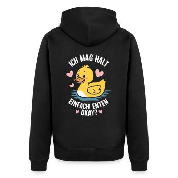 Mallard, Duck Birds, Duck, Dark Duck, Bird - Unisex Premium Organic Zip Hoodie - black - Back - Nico (187cm)