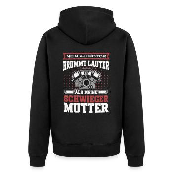Moteur V8 8 cylindre cylindrée Tuning de voiture tuner - Veste à capuche bio Premium Unisexe - noir - Dos - Nico (187cm)