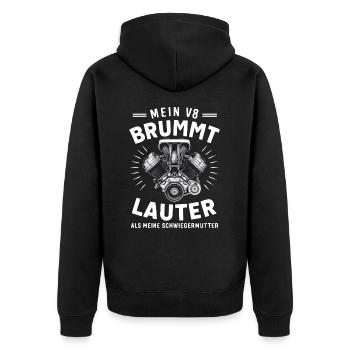 Moteur V8 8 cylindre cylindrée Tuning de voiture tuner - Veste à capuche bio Premium Unisexe - noir - Dos - Nico (187cm)