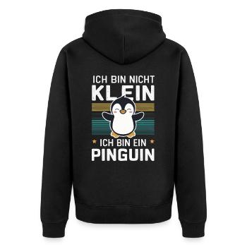 Pinguin Zwergpinguine Kaiserpinguin - Unisex Premium Bio Zip Hoodie - Schwarz - Hinten - Nico (187cm)