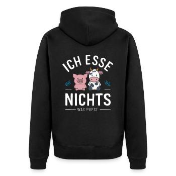 Végétarien Végétalien Bien-être animal Droits des animaux Veggie - Veste à capuche bio Premium Unisexe - noir - Dos - Nico (187cm)