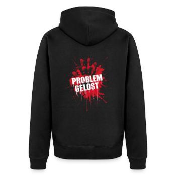 Sarcasme Ironie Drôle Paroles sarcastiques - Veste à capuche bio Premium Unisexe - noir - Dos - Nico (187cm)