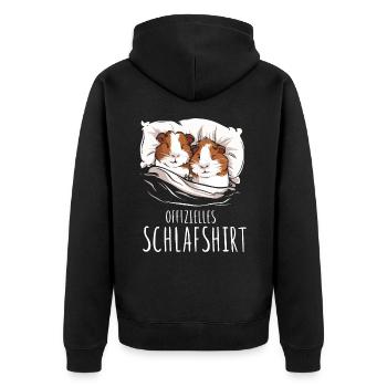 Meerschweinchen Kurzhaar Langhaar Crested Hunde - Unisex Premium Bio Zip Hoodie - Schwarz - Hinten - Nico (187cm)