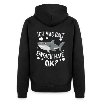 Shark Shark Sharks Shark - Unisex Premium Organic Zip Hoodie - black - Back - Nico (187cm)