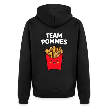 Français frites, frites, restauration rapide - Veste à capuche bio Premium Unisexe - noir - Dos - Nico (187cm)