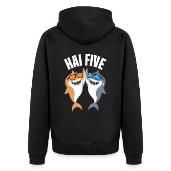 Shark Shark Sharks Shark - Unisex Premium Organic Zip Hoodie - black - Back - Nico (187cm)