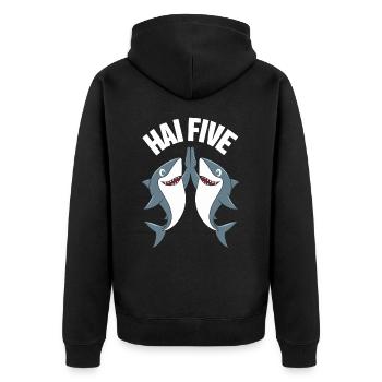 Shark Shark Sharks Shark - Unisex Premium Organic Zip Hoodie - black - Back - Nico (187cm)