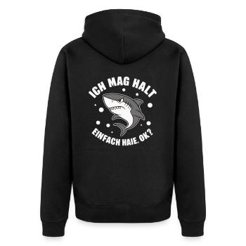 Shark Shark Sharks Shark - Unisex Premium Organic Zip Hoodie - black - Back - Nico (187cm)