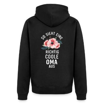 Mamie Grand-mère Grands-parents Fête des mères Famille - Veste à capuche bio Premium Unisexe - noir - Dos - Nico (187cm)