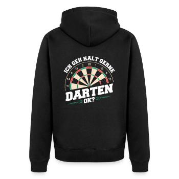 Darts Darts Darts Players Darts - Unisex Premium Organic Zip Hoodie - black - Back - Nico (187cm)