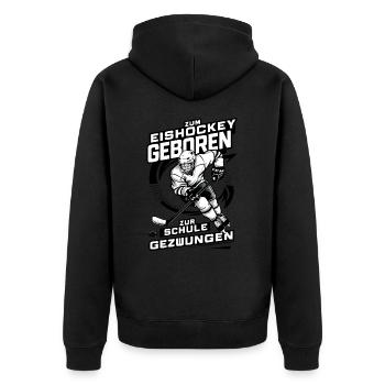 Eishockey Ice Hockey Sport Hockeyspieler - Unisex Premium Organic Zip Hoodie - black - Back - Nico (187cm)