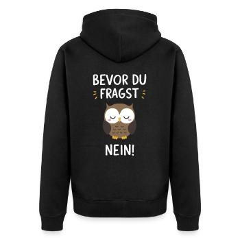 oiseau de nuit hibou hibou oiseau - Veste à capuche bio Premium Unisexe - noir - Dos - Nico (187cm)