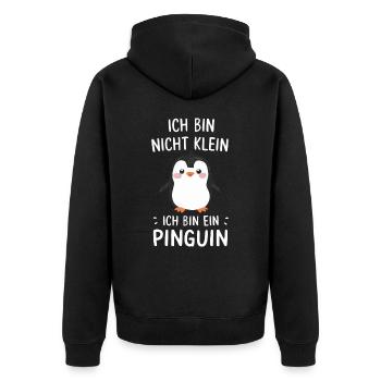 Pinguin Zwergpinguine Kaiserpinguin - Unisex Premium Bio Zip Hoodie - Schwarz - Hinten - Nico (187cm)