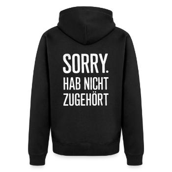 Sarcasme Ironie Drôle Paroles sarcastiques - Veste à capuche bio Premium Unisexe - noir - Dos - Nico (187cm)