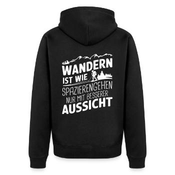 Hiking Hikers Hike Mountains Forest - Unisex Premium Organic Zip Hoodie - black - Back - Nico (187cm)