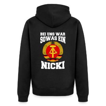 East Germany East East East GDR Home Eastern Bloc - Unisex Premium Organic Zip Hoodie - black - Back - Nico (187cm)