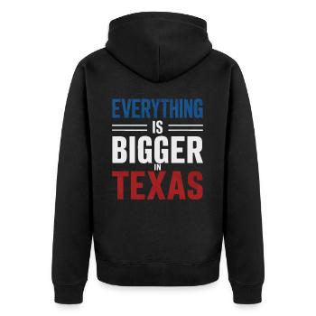 Texas State Texans Texas - Unisex Premium Organic Zip Hoodie - black - Back - Nico (187cm)