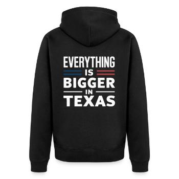 Texas State Texans Texas - Unisex Premium Organic Zip Hoodie - black - Back - Nico (187cm)
