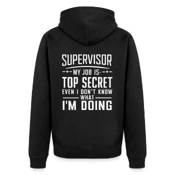 Profession de superviseur - Veste à capuche bio Premium Unisexe - noir - Dos - Nico (187cm)