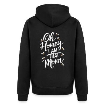 Honigbiene Imker Bienen Biene - Unisex Premium Bio Zip Hoodie - Schwarz - Hinten - Nico (187cm)