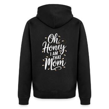 Honigbiene Imker Bienen Biene - Unisex Premium Bio Zip Hoodie - Schwarz - Hinten - Nico (187cm)