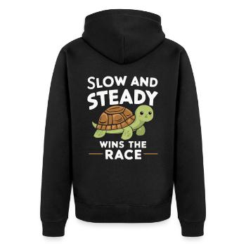 Turtle Sea Turtle Turtle Animal - Unisex Premium Organic Zip Hoodie - black - Back - Nico (187cm)