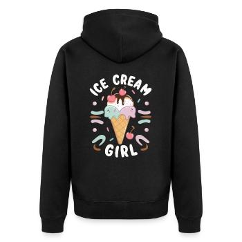 Eiscreme Süßigkeiten Eismilch - Unisex Premium Organic Zip Hoodie - black - Back - Nico (187cm)