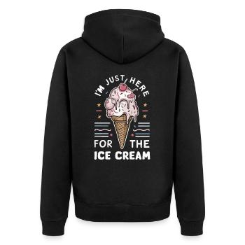 Eiscreme Süßigkeiten Eismilch - Unisex Premium Organic Zip Hoodie - black - Back - Nico (187cm)