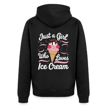 Eiscreme Süßigkeiten Eismilch - Unisex Premium Organic Zip Hoodie - black - Back - Nico (187cm)